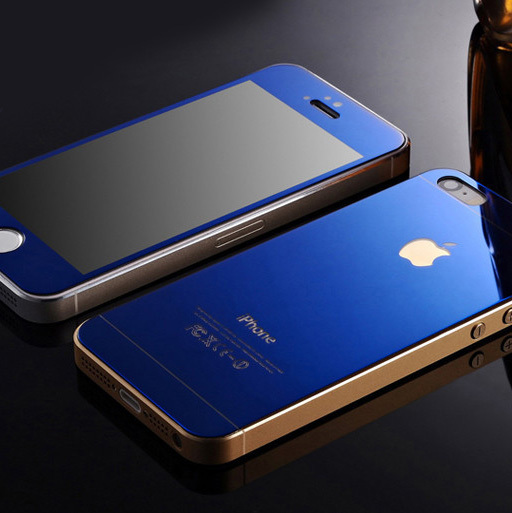 Защитное_духстороннее_стекло_Premium_2в1_для_iphone_4__4s__Синее_